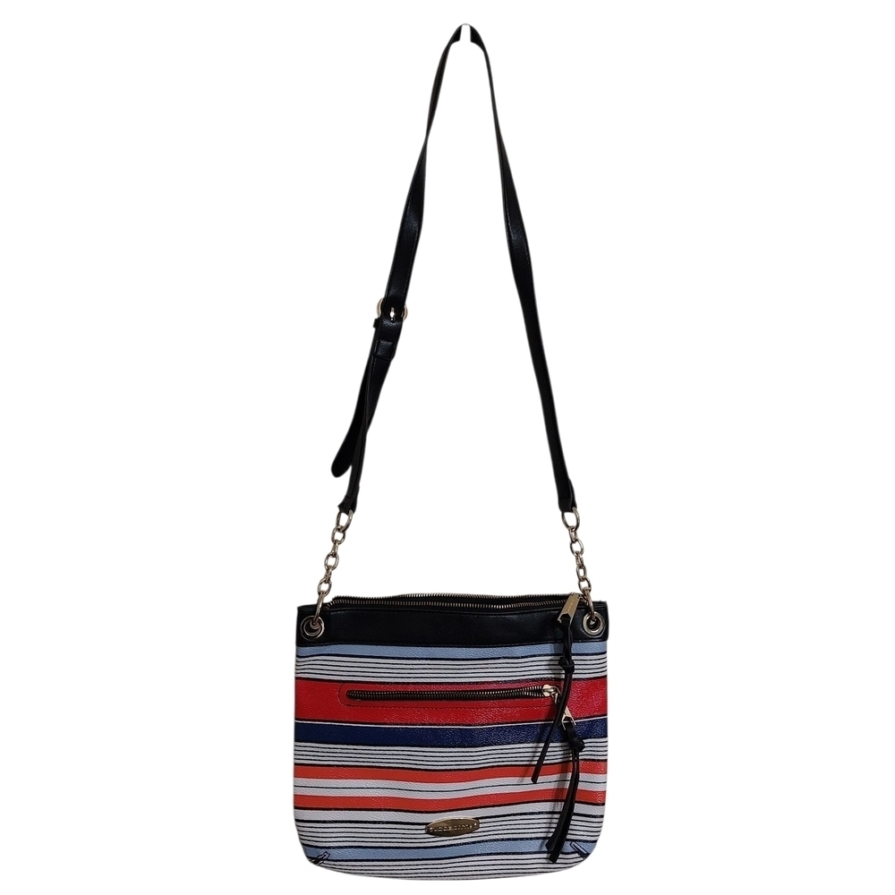 Liz Claiborne Red and Blue Striped Crossbody Bag
